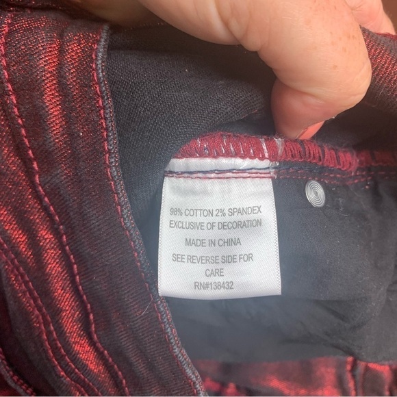 ModCloth Distressed Red Metallic Pants - Picture 10 of 12